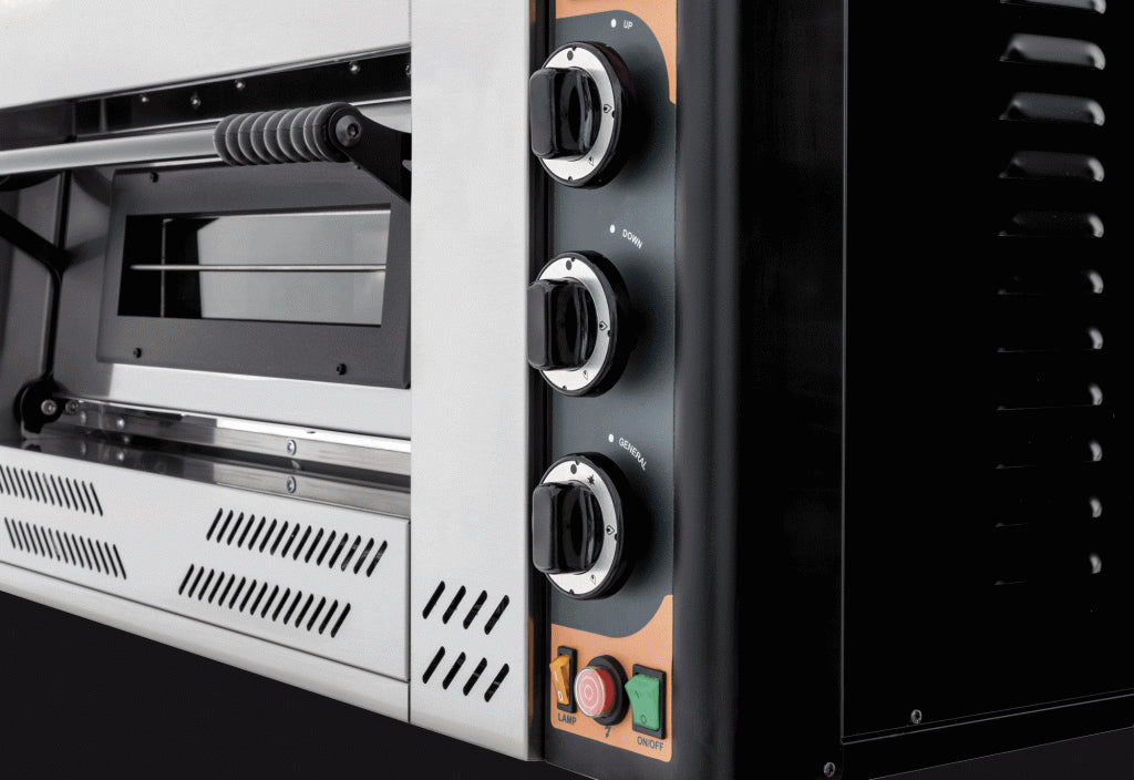 Prisma Single Deck Gas Pizza Oven 4 x 12" Pizzas - GAS4 Single Deck Pizza Ovens Prismafood