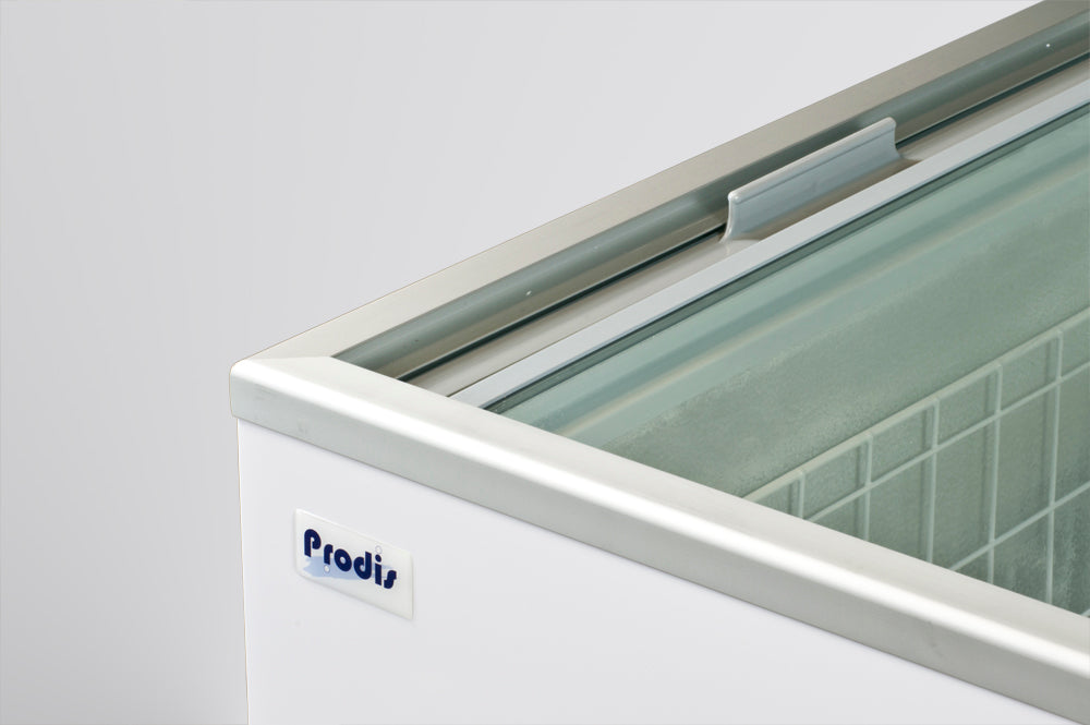 Prodis New Vista Sliding Glass Lid Display Freezer 196 Litre Capacity - NV1 Display Chest Freezers Prodis