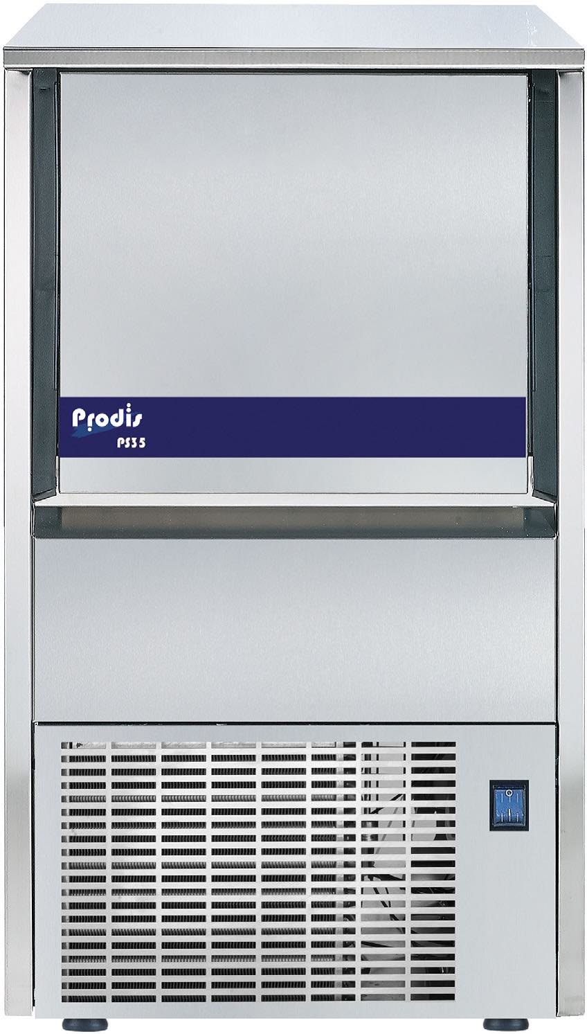 Prodis PS35 31kg Production Ice Maker 12kg Storage Bin Paddle System Production Ice Machines Prodis