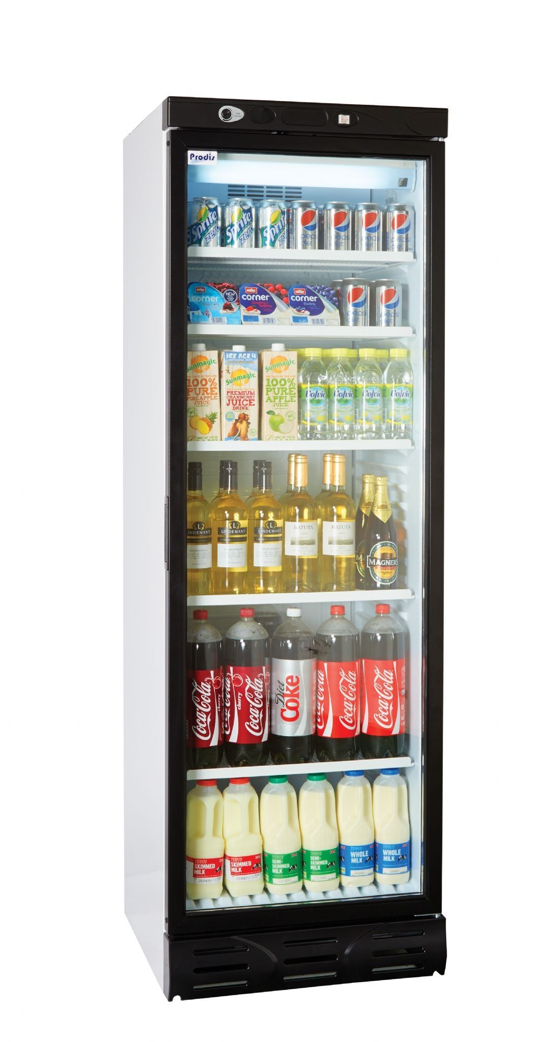 Prodis XD380 Single Door Display Cooler White Finish Upright Single Door Bottle Coolers Prodis