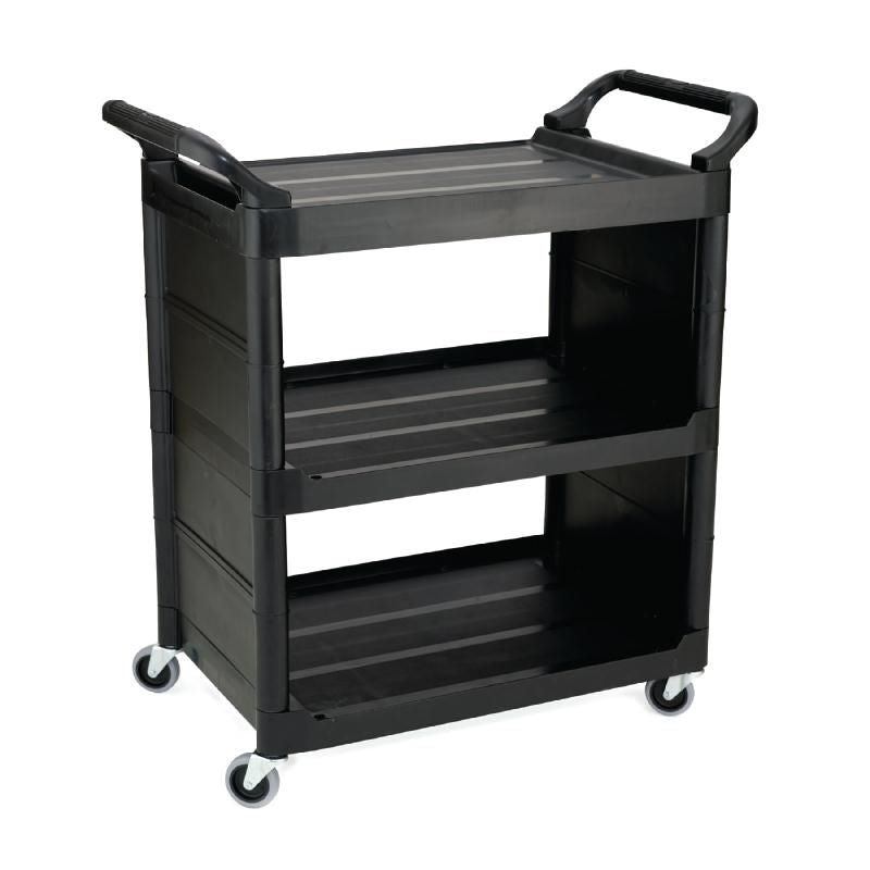 Rubbermaid Light Duty Service Utility Cart Black Service Trolleys Rubbermaid