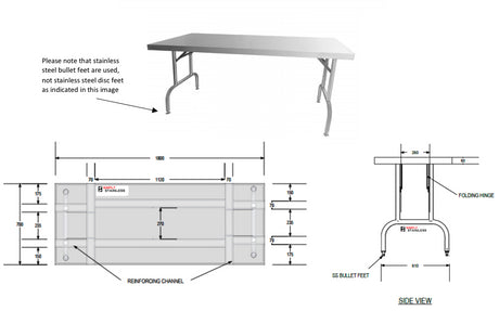 Simply Stainless Folding Event Table - SS38ET Stainless Steel Folding Tables Simply Stainless   