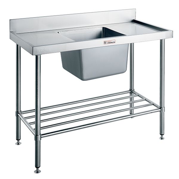Simply Stainless Commercial Single Centre Bowl Sink - Double Drainer 1500mm Wide | SS051500C Single Bowl Sinks Simply Stainless
