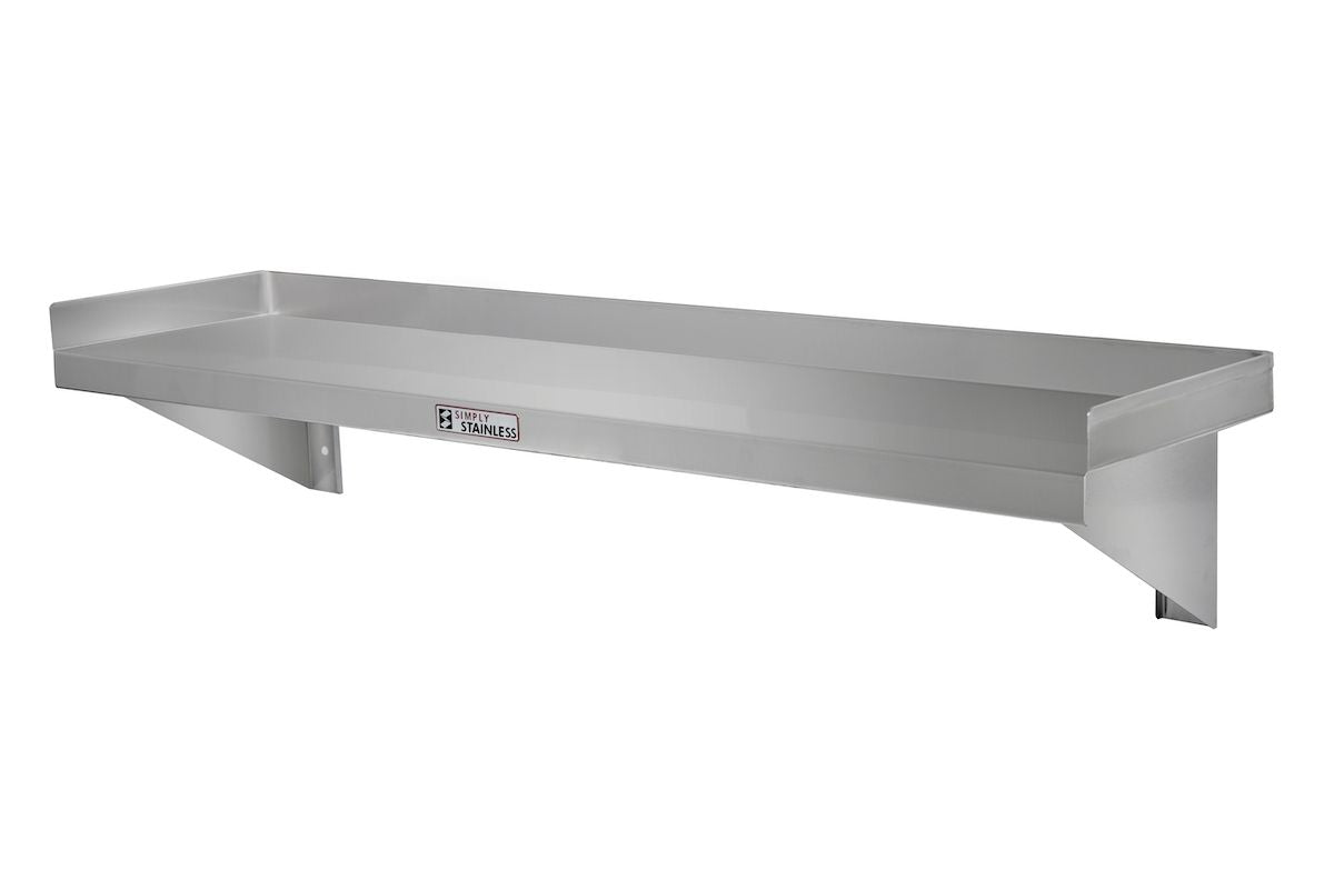 Simply Stainless Wall Shelf 2100mm - SS102100 Stainless Steel Wall Shelves Simply Stainless