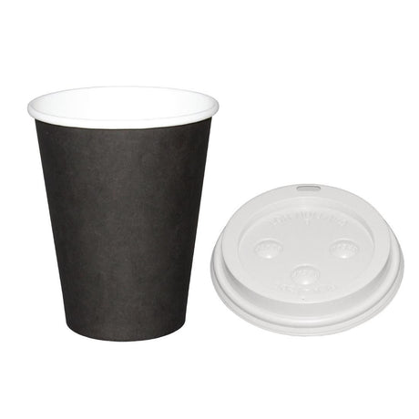 Special Offer  Fiesta Black 340ml Hot Cups and White Lids (Pack of 1000) - SA436 Disposable Cups Fiesta   