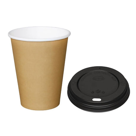 Special Offer  Fiesta Brown 340ml Hot Cups and Black Lids (Pack of 1000) - SA432 Disposable Cups Fiesta   