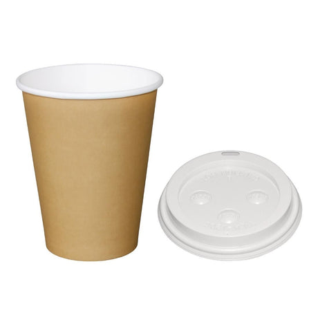 Special Offer  Fiesta Brown 340ml Hot Cups and White Lids (Pack of 1000) - SA437 Disposable Cups Fiesta   