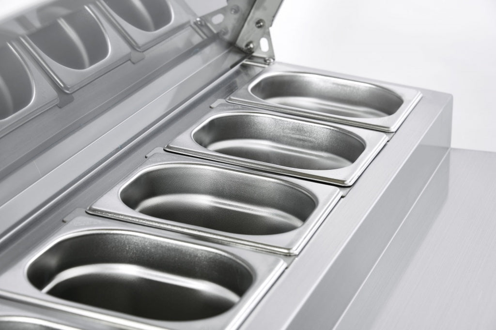 Sterling Pro Cobus 2 Door Prep Counter Fridge 5 x GN1/6 | SPU200PZ Pizza Prep Counters - 2 Door Sterling Pro