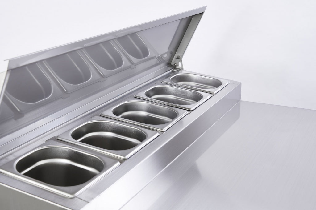 Sterling Pro Cobus 2 Door Prep Counter Fridge 5 x GN1/6 | SPU200PZ Pizza Prep Counters - 2 Door Sterling Pro