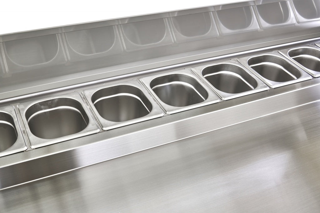 Sterling Pro Cobus 3 Door Prep Counter Fridge 8 x GN1/6 - SPU300PZ Pizza Prep Counters - 3 Door Sterling Pro