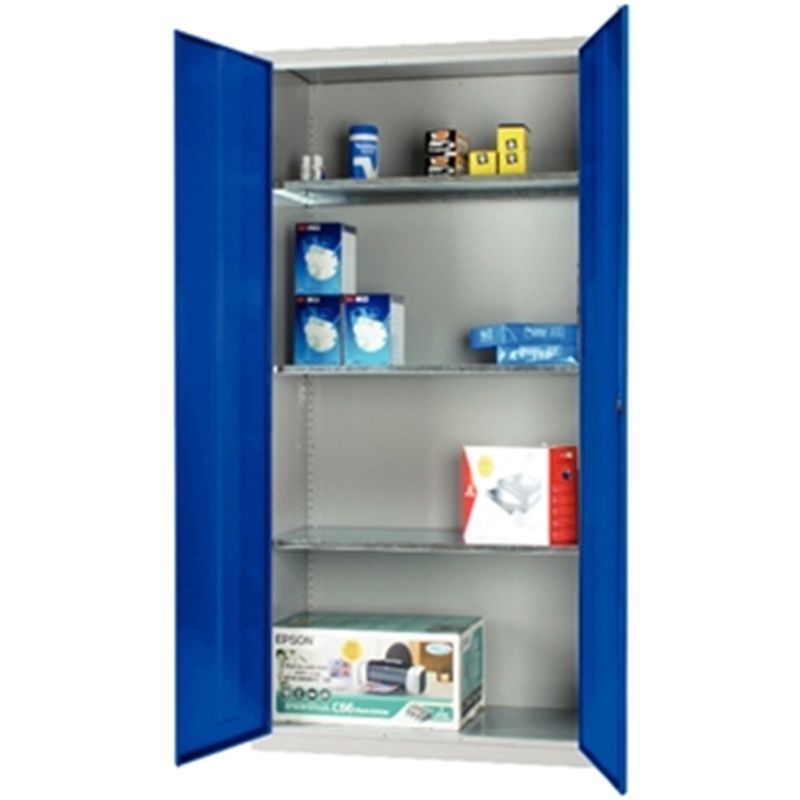 Standard Cupboard 3 Shelves Blue Doors - CF802 Lockable Storage Elite Lockers