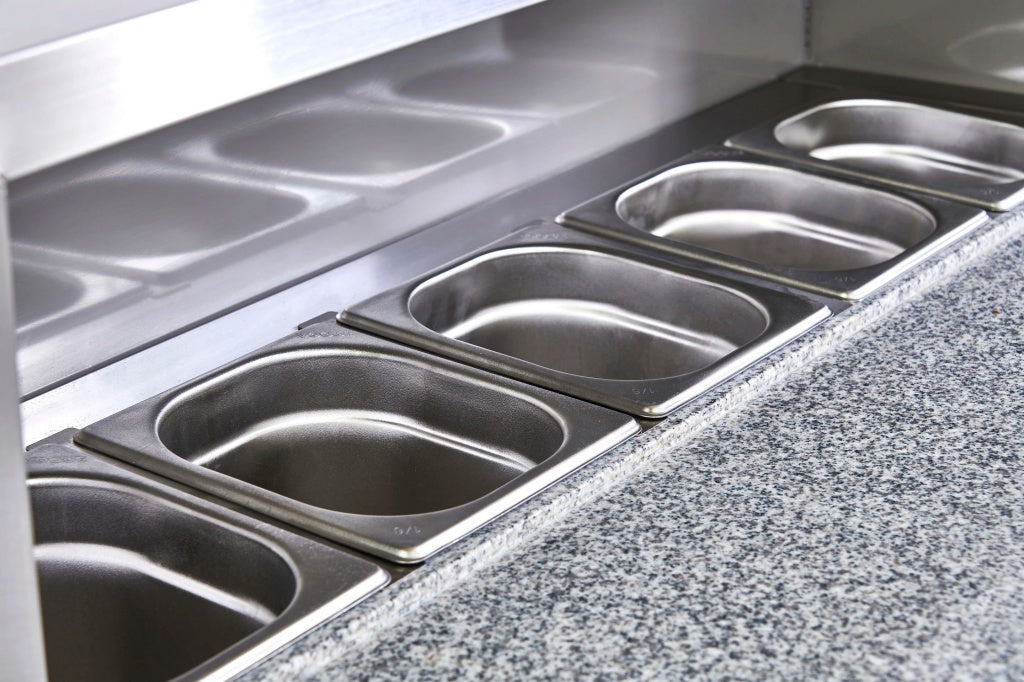 Sterling Pro Cobus 2 Door Pizza Counter Granite Top 5 x GN1/6 240 Litres - SPU902PZ Pizza Prep Counters - 2 Door Sterling Pro