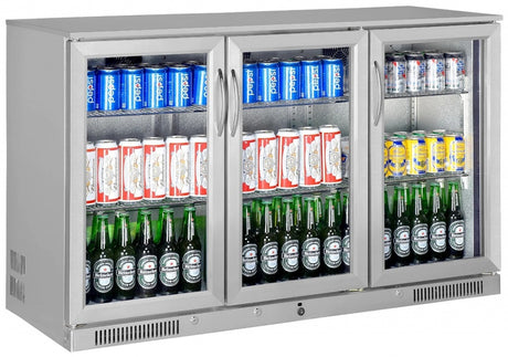 Sterling Pro Green Stainless Steel Hinged Triple Door Bottle Cooler 338 Litres - SP3HC-STS Triple Door Bottle Coolers Sterling Pro   