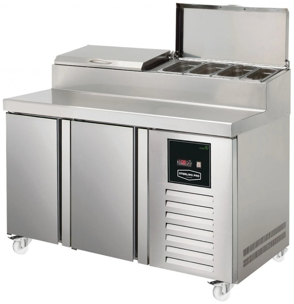 Sterling Pro 2 Door Refrigerated Preparation Counter - SPIZ-135 Pizza Prep Counters - 2 Door Sterling Pro