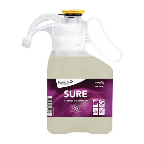 SURE SmartDose Cleaner and Disinfectant Concentrate 1.4Ltr - FA222 Disinfectants & Sanitisers Diversey   