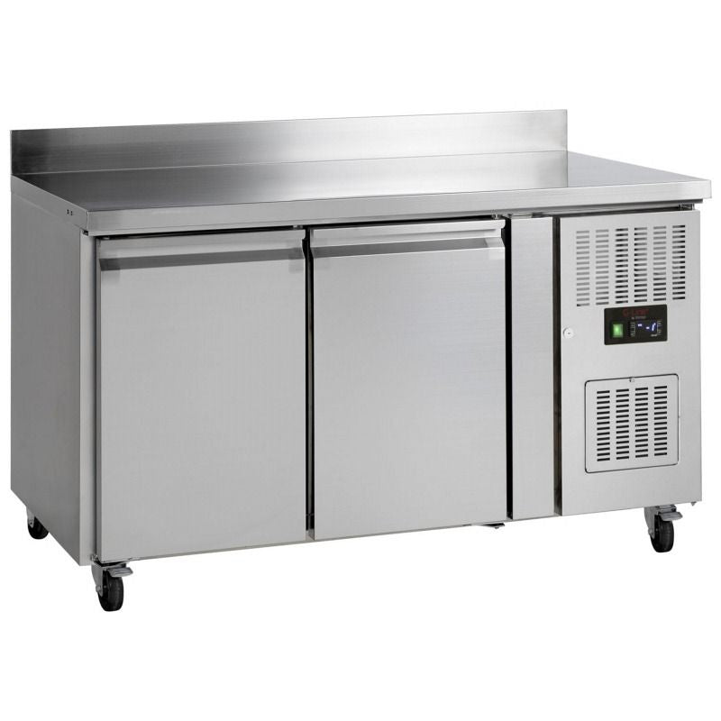 Tefcold 2 Door Gastronorm 1/1 Fan Assisted Refrigerated Prep Counter with Splashback - GC72 SS Refrigerated Counters - Double Door Tefcold