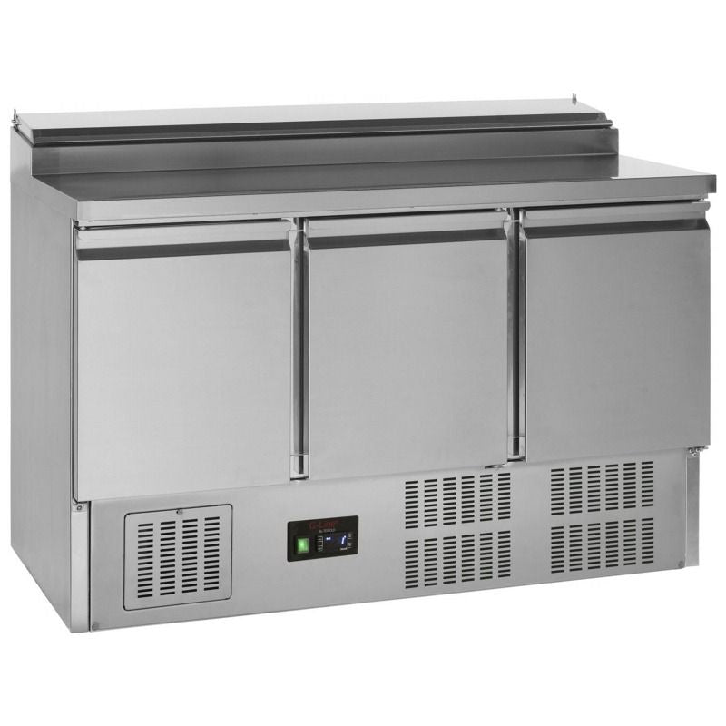 Tefcold G-Line Stainless Steel Three Door GN 1/1 Pizza Prep Saladette Counter - GSS435 Saladette Counters Tefcold