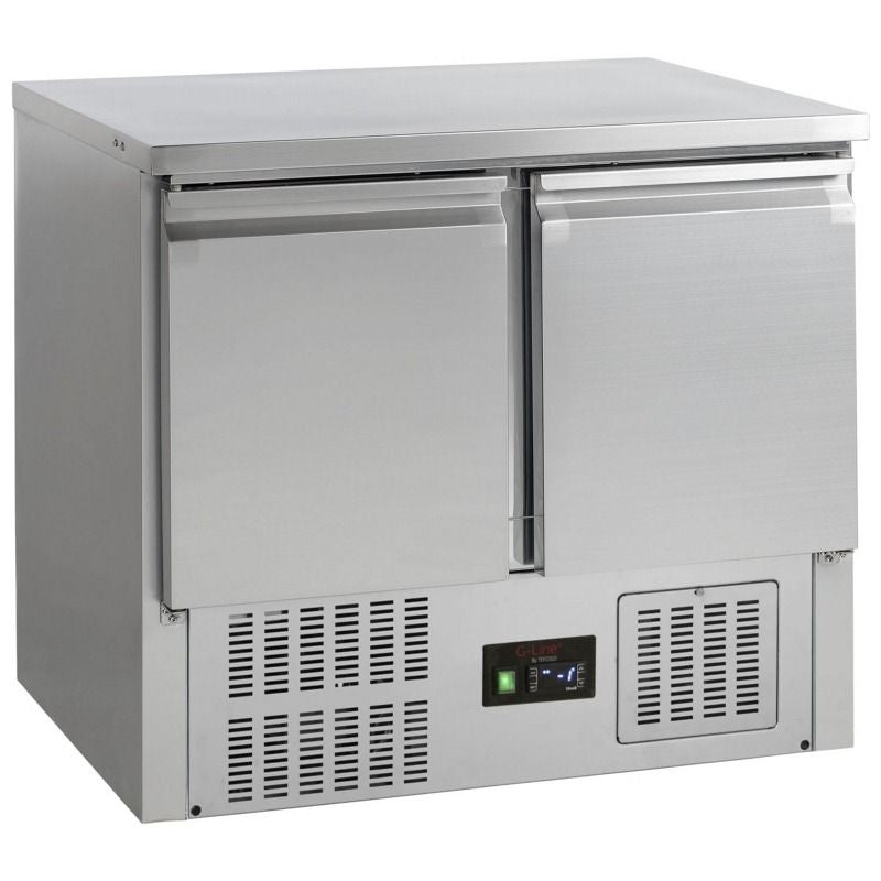 Tefcold G-Line Stainless Steel Two Door GN 1/1 Counter Prep Fridge - GS91 Refrigerated Counters - Double Door Tefcold