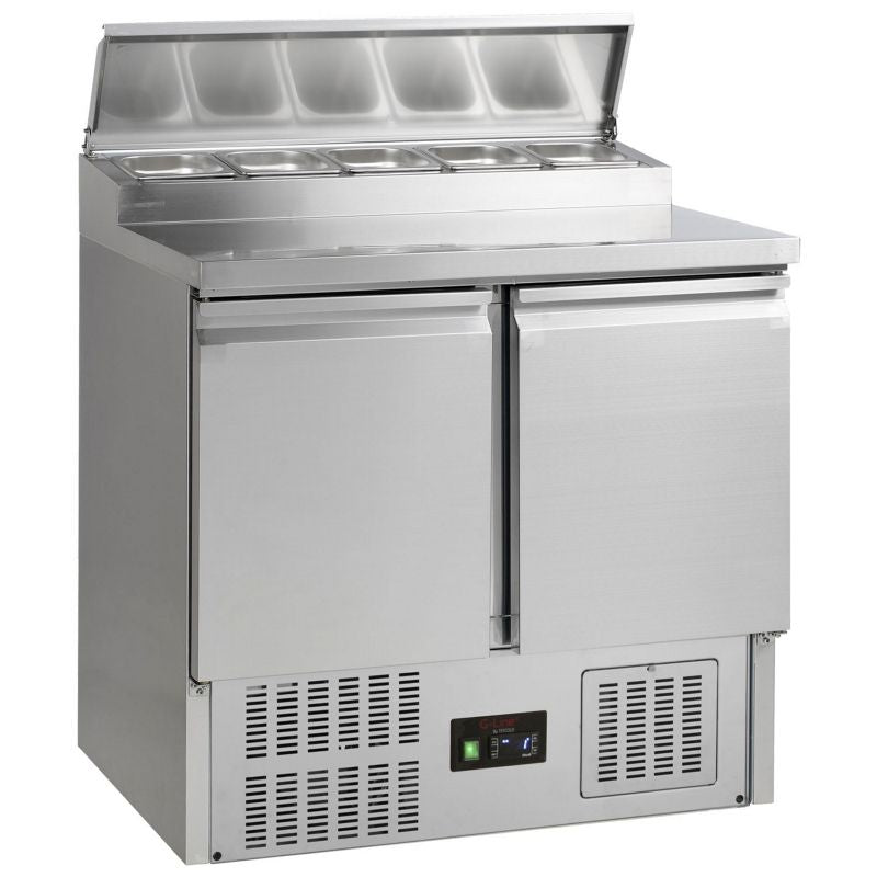 Tefcold G-Line Two Door GN 1/1 Pizza Prep Saladette Counter - GSS20 Pizza Prep Counters - 2 Door Tefcold