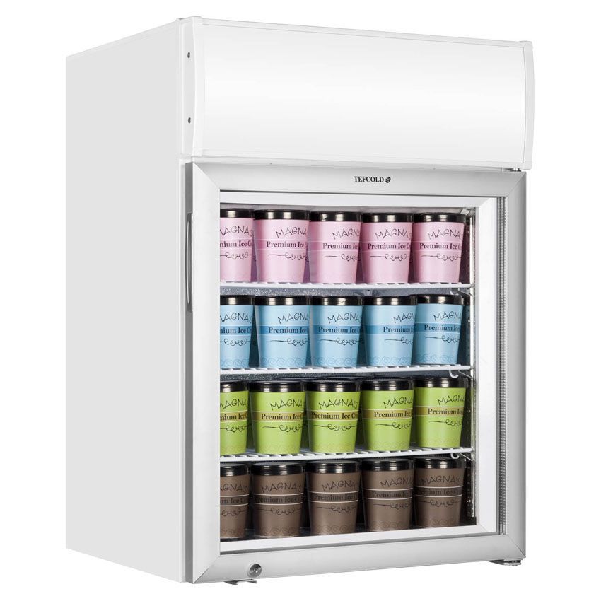 Tefcold Glass Door Display Freezer - UF100GCP Refrigerated Counter Top Displays Tefcold