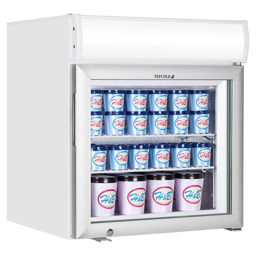 Tefcold Glass Door Display Freezer - UF50GCP Refrigerated Counter Top Displays Tefcold