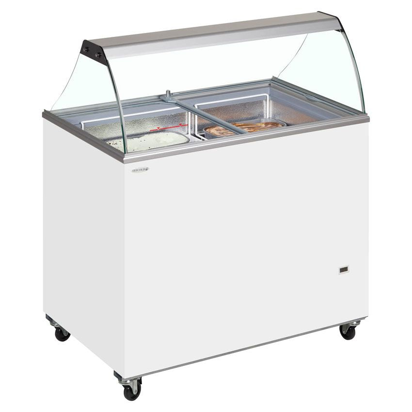 Tefcold Scoop Ice Cream Counter Display Freezer 7 x 5 Litre - IC300SC + CANOPY Ice Cream Display Freezers Tefcold   