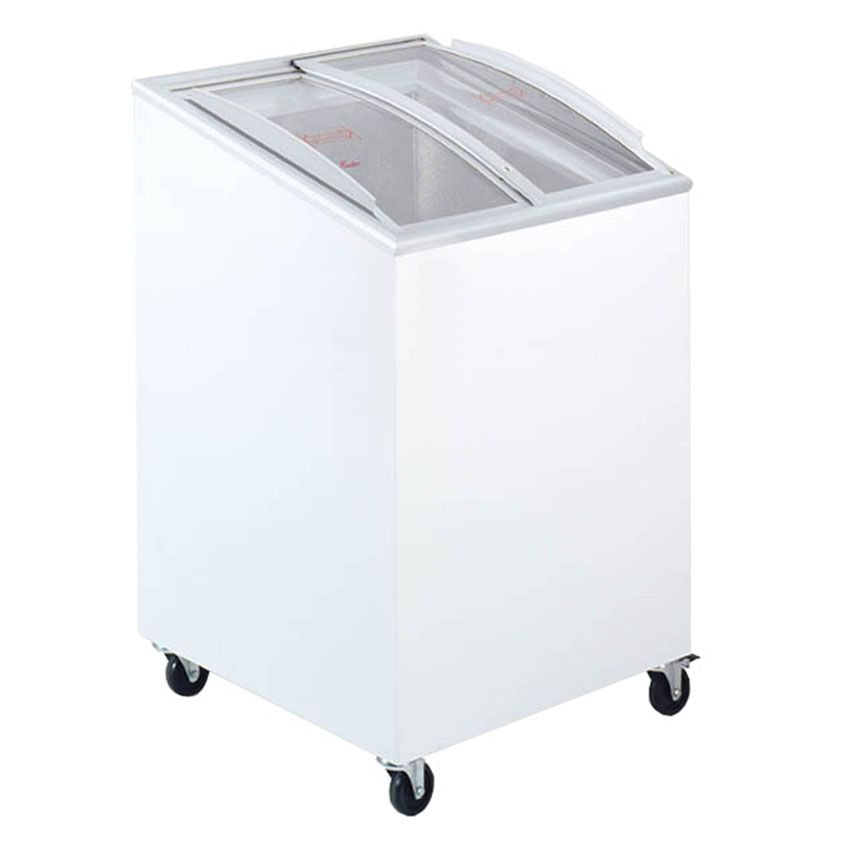Tefcold Sliding Curved Glass Lid Chest Freezer - IC100SCEB Ice Cream Display Freezers Tefcold