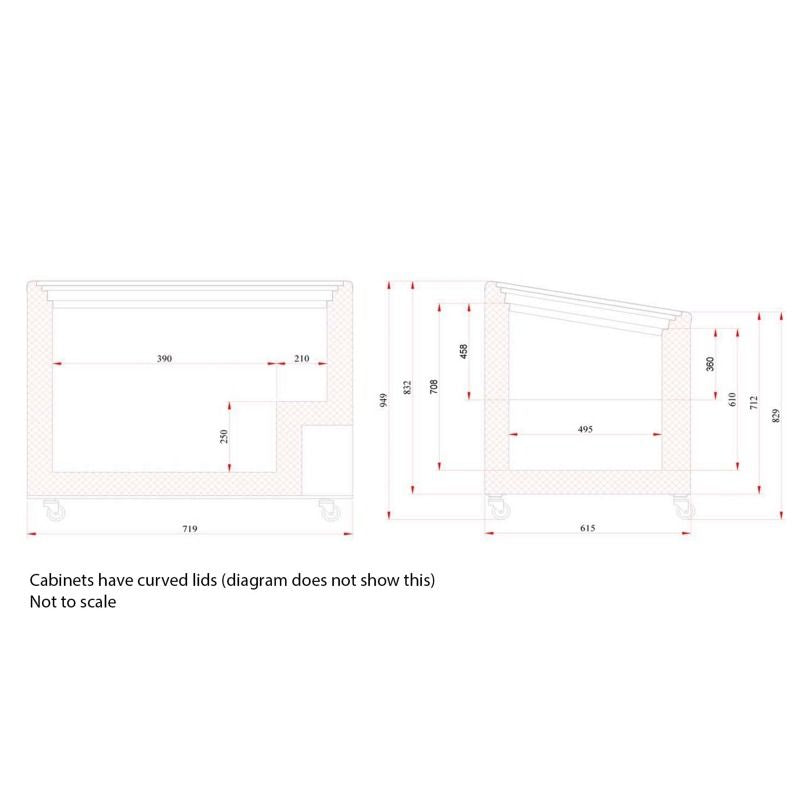 Tefcold Sliding Curved Glass Lid Chest Freezer - IC200SCEB Ice Cream Display Freezers Tefcold