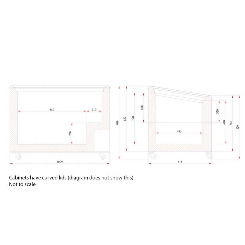 Tefcold Sliding Curved Glass Lid Chest Freezer - IC300SCEB Display Chest Freezers Tefcold