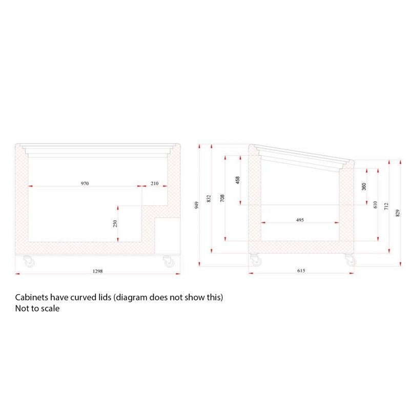 Tefcold Sliding Curved Glass Lid Chest Freezer - IC400SCEB Ice Cream Display Freezers Tefcold