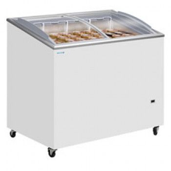 Tefcold Sliding Curved Glass Lid Chest Freezer - NIC200SCEB Display Chest Freezers Tefcold