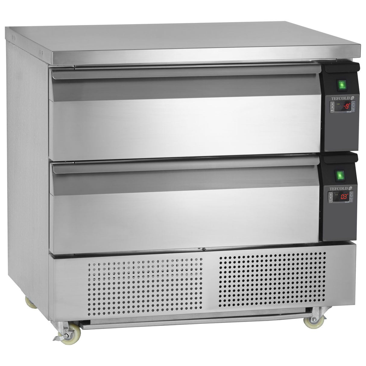 Tefcold Uni Drawer Dual Temperature Gastronorm Counter Stainless Steel - UD2-2 Counter Fridges With Drawers Tefcold