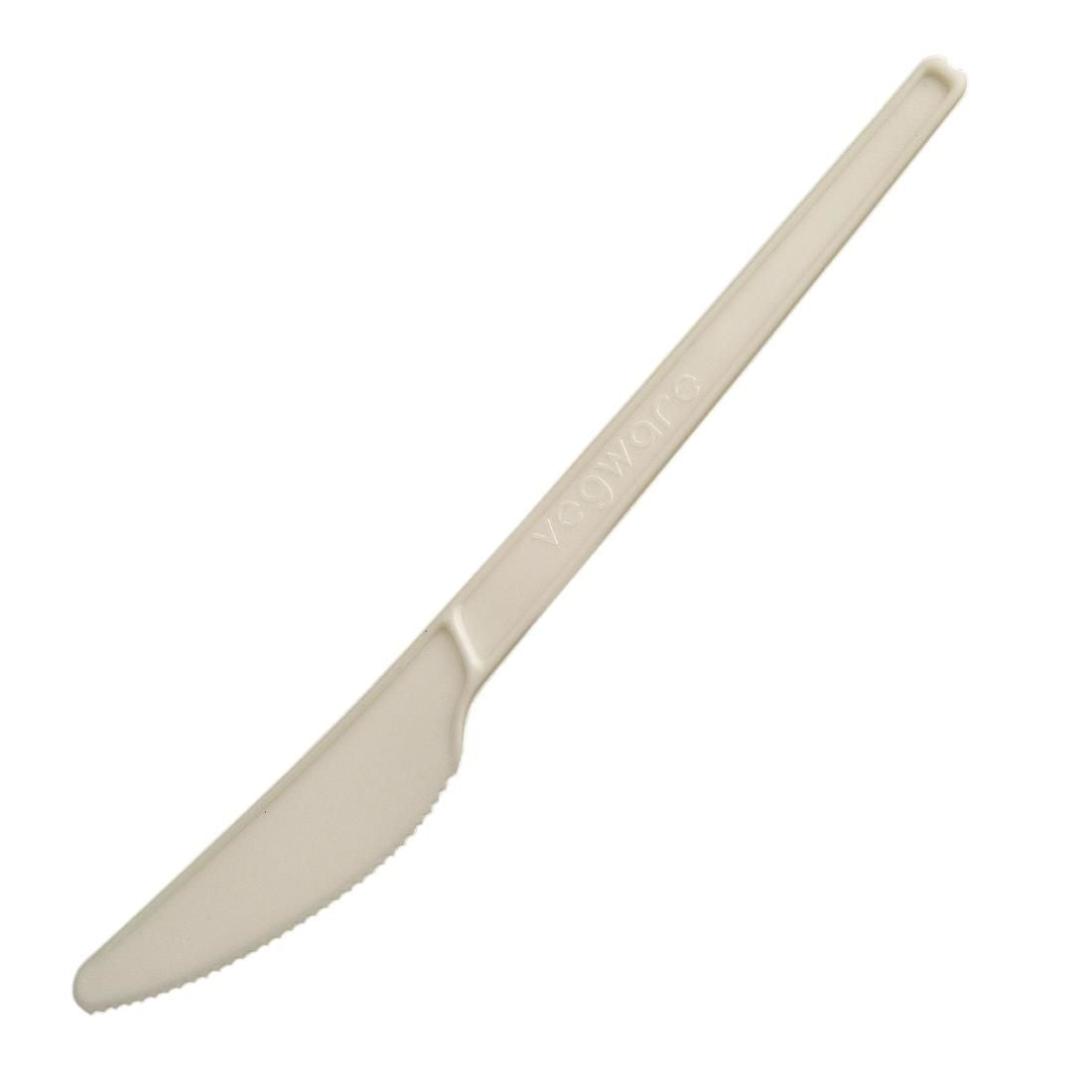 Vegware Lightweight Compostable CPLA Knives White (Pack of 50) - HC606 Disposable Cutlery Vegware