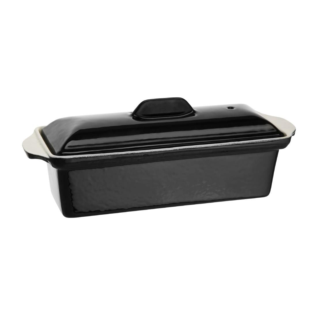 Vogue Black Cast Iron Pate Terrine Mould 1.3Ltr - U559 Cast Iron Cookware Vogue