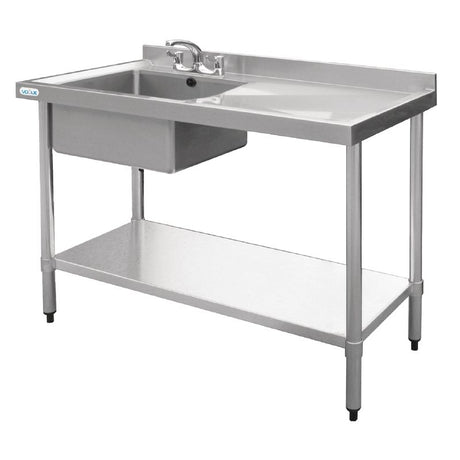 Vogue Single Sink Right Hand Drainer 1200mm - DY823 Single Bowl Sinks Vogue   