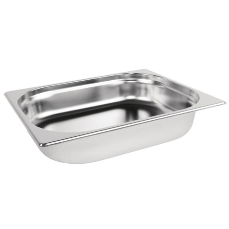 Vogue Stainless Steel 1/2 Gastronorm Pan 65mm - K927 GN Gastronorm Pans Vogue   