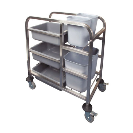 Vogue Stainless Steel Bussing Trolley - DK738 Service Trolleys Vogue   