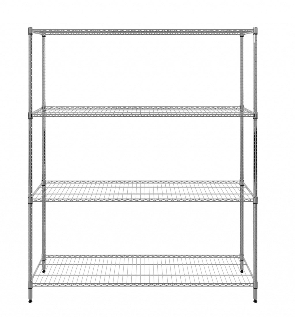 Empire 4-Tier Heavy-Duty Wire Shelving Unit | 1500mm Wide, 120kg Per Shelf Storage Rack – RACK-1500 Chrome Wire Shelving and Racking Empire
