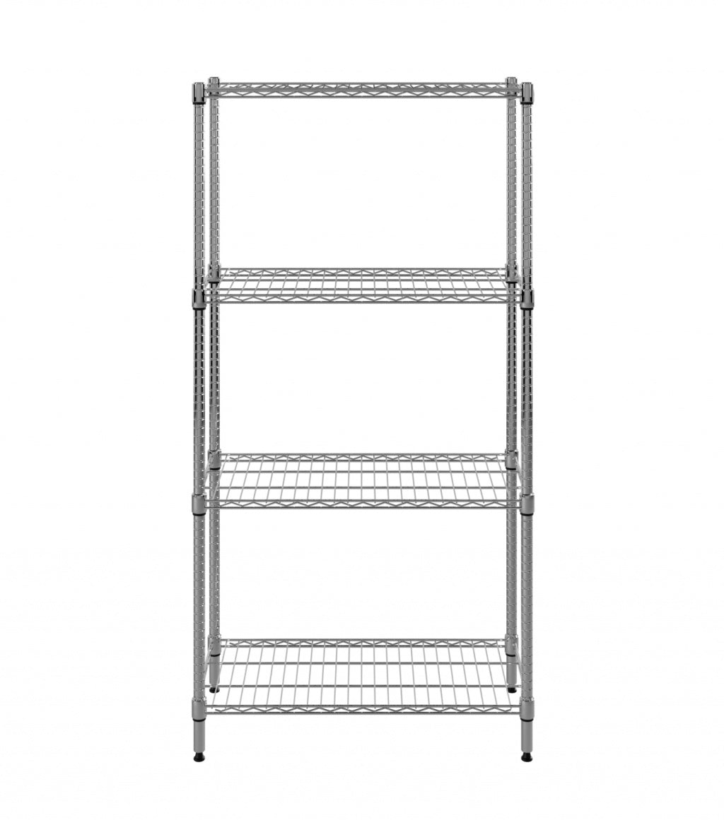 Empire 4-Tier Heavy-Duty Wire Shelving Unit | 750mm Wide, 120kg Per Shelf Storage Rack – RACK-750 Chrome Wire Shelving and Racking Empire