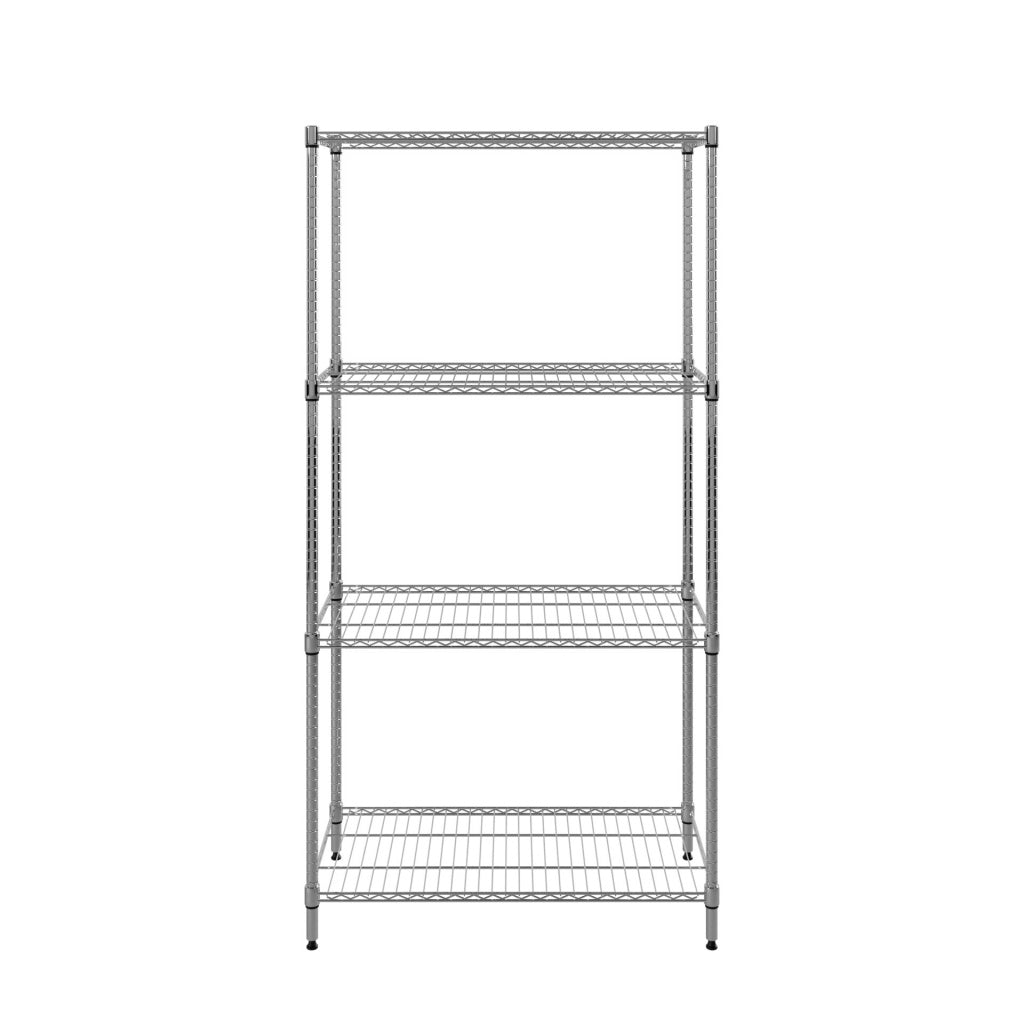 Empire 4-Tier Heavy-Duty Wire Shelving Unit | 900mm Wide, 120kg Per Shelf Storage Rack – RACK-900 Chrome Wire Shelving and Racking Empire