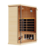 Kove 3-4 Person Infrared Corner Sauna Cabin – Hemlock Wood, Glass Front, Bluetooth & Full Spectrum Heating | KOVE-INFC Indoor Infrared Saunas Kove Designs