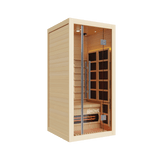 Empire Kove 1-Person Infrared Sauna Cabin Compact – Hemlock Wood, Glass Front, Bluetooth & Full Spectrum Heating | KOVE-INF1 Indoor Infrared Saunas Kove Designs