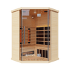 Kove 3-4 Person Infrared Corner Sauna Cabin – Hemlock Wood, Glass Front, Bluetooth & Full Spectrum Heating | KOVE-INFC Indoor Infrared Saunas Kove Designs