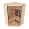 Kove 3-4 Person Infrared Corner Sauna Cabin – Hemlock Wood, Glass Front, Bluetooth & Full Spectrum Heating | KOVE-INFC Indoor Infrared Saunas Kove Designs