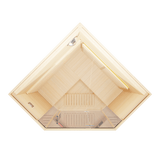 Kove 3-4 Person Infrared Corner Sauna Cabin – Hemlock Wood, Glass Front, Bluetooth & Full Spectrum Heating | KOVE-INFC Indoor Infrared Saunas Kove Designs