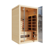 Empire Kove 2-Person Infrared Sauna Cabin – Hemlock Wood, Glass Front, Bluetooth & Full Spectrum Heating | KOVE-INF2 - Graded Item Indoor Infrared Saunas KOVE