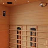 Kove 3-4 Person Infrared Corner Sauna Cabin – Hemlock Wood, Glass Front, Bluetooth & Full Spectrum Heating | KOVE-INFC Indoor Infrared Saunas Kove Designs