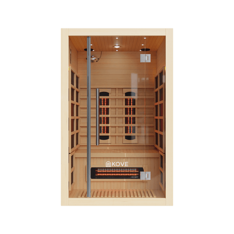 Empire Kove 2-Person Infrared Sauna Cabin – Hemlock Wood, Glass Front, Bluetooth & Full Spectrum Heating | KOVE-INF2 Indoor Infrared Saunas Kove Designs