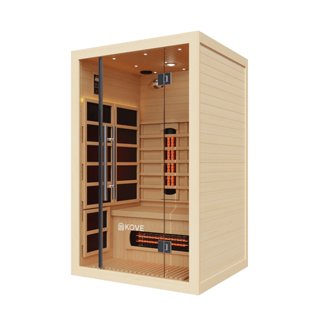 Empire Kove 2-Person Infrared Sauna Cabin – Hemlock Wood, Glass Front, Bluetooth & Full Spectrum Heating | KOVE-INF2 Indoor Infrared Saunas Kove Designs