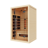 Empire Kove 2-Person Infrared Sauna Cabin – Hemlock Wood, Glass Front, Bluetooth & Full Spectrum Heating | KOVE-INF2 - Graded Item Indoor Infrared Saunas KOVE